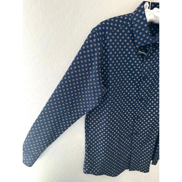 SCOTCH & SODA Men’s Shirt Modern Fit Navy Blue Floral Print Button Up | 16/41 L - Picture 3 of 8